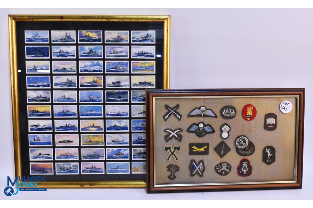 John Player Cigarette Cards Modern Naval Craft – a framed set 50 size 46cm x 50cm