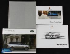 Range Rover Porsche Macan Sales brochures Hardback Books, to include Velar Ranger Rover and 3