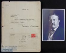 Autograph - Theodore Roosevelt Jr (1887-1944) son of President Theodore Roosevelt Signed Typed