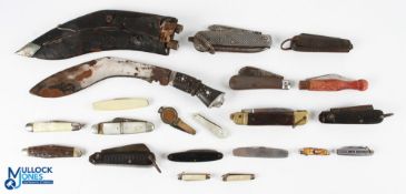 Penknife Collection to include British Miltary folding knifes dated 1943-1945, a mother of pearl