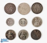 Charles II to George VI Silver Maundy and Small Coinage (9) - Charles II 1682 penny and 1679 4