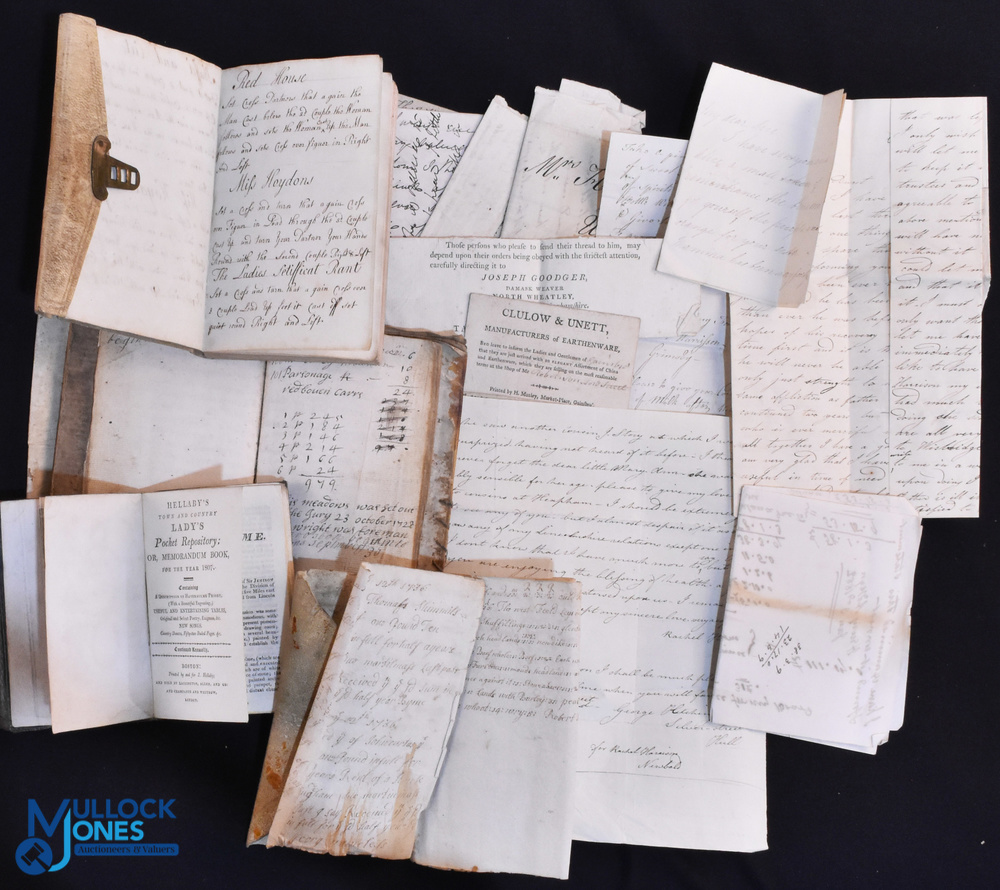 East Midlands good group of vernacular letters - 18th-19th c together with other ephemera