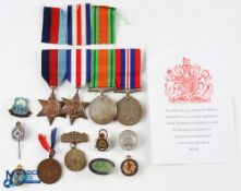 WWII Medals, & Enamel Badges, to include 4 unnamed medals, 1939-45 star, France Germany star, War