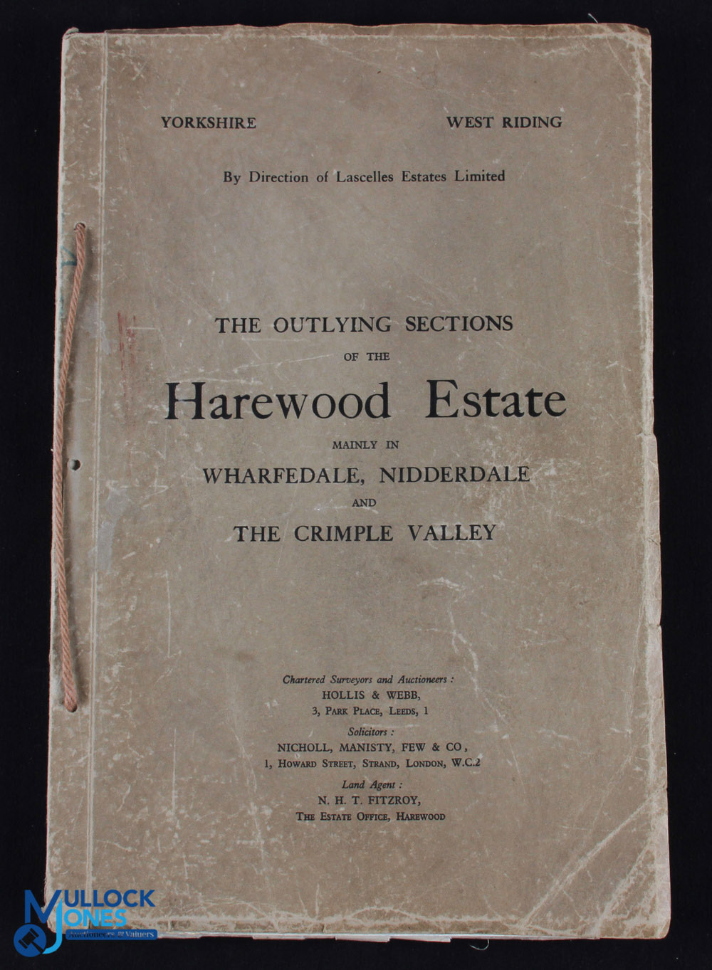 Yorkshire - Wharfedale - The Harewood Estate printed sales book for the sale of the outlying