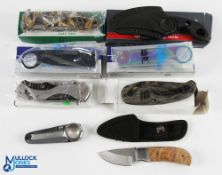 Group of 8x Modern Knives - mostly folding knives including Gerber, Tekut, Smith & Wesson,