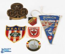 Girl Guides trefoil brass flag top finial badge, circa 1940s - Girl Guides solid brass mount from