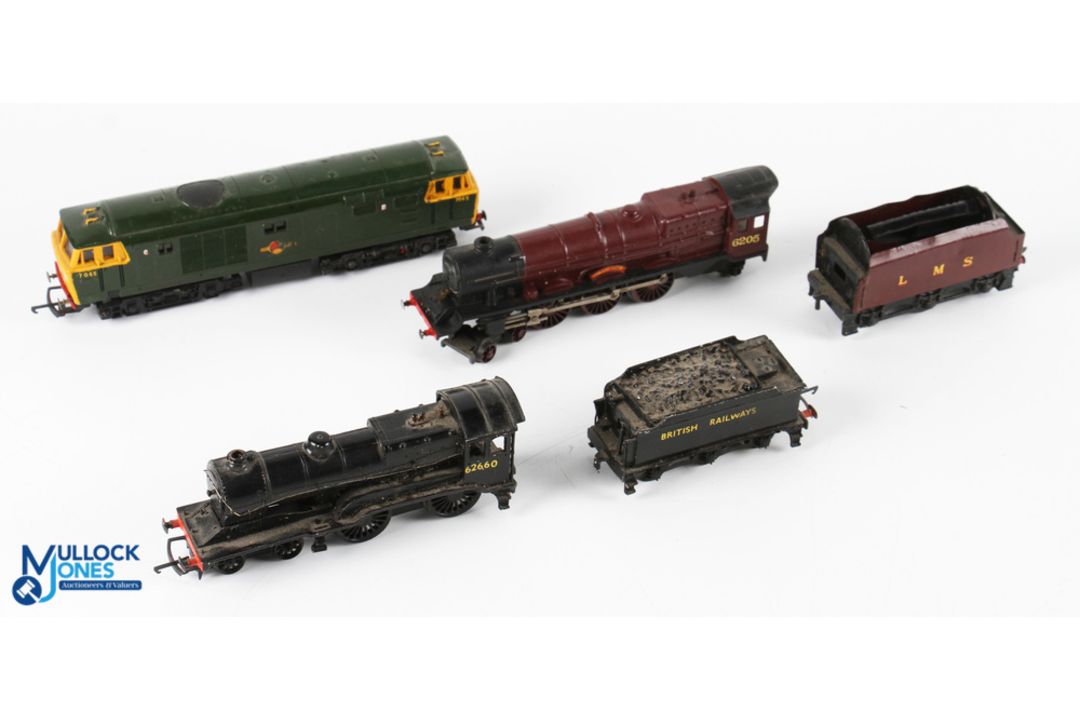3x 00 Gauge Locomotives to include a kit-built Br 62660 locomotive, a Hornby diesel 7065, LMS 6205