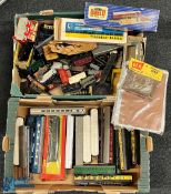 2 Boxes of 00 Gauge Tri-ang Hornby and similar Rolling Stock, coaches wagon building,