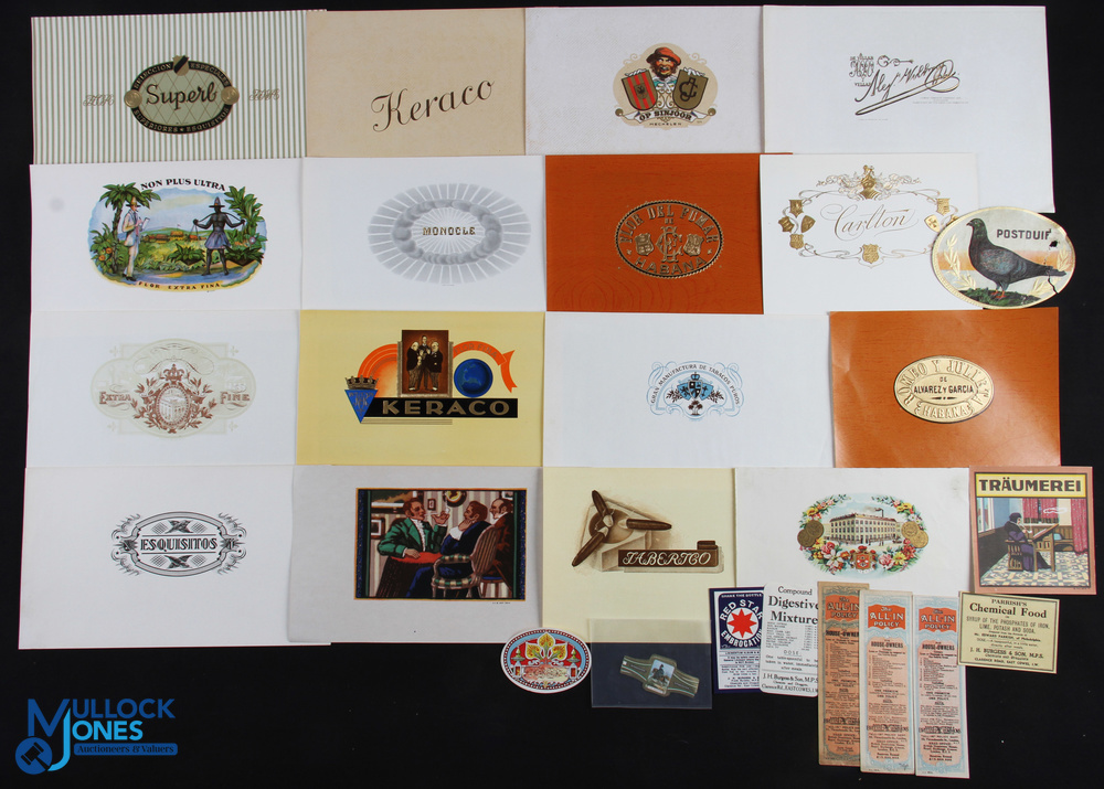 Ephemera - cigar bands. Group of approx.13 sets of cigar band labels, various themes including Nobel - Image 2 of 2