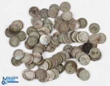 1879-1963 Australian Silver Threepence Coin Collection - 46 coins are from before 1947 and 45