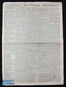 Cape of Good Hope Settlement 1820 - Original issue of The Observer newspaper Dec 1820, containing
