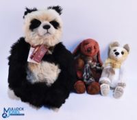 3x Charlie Bear Sofy Toys Limited Edition, to include Duchess, Duffle, Tea Leaf with bag, all have