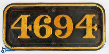 GWR Cabside Number Plate, 4694 5700 Class Panier Tank, this is a cast sign with 2 repairs to it