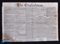 Napoleon Bonaparte - Last Will and Testament 1821. Original issue of The Englishman newspaper,