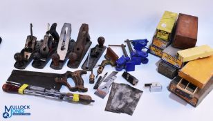 Mixed lot of used Carpentry Tools Planes, Boxes, to include 4 woodworking planes all missing