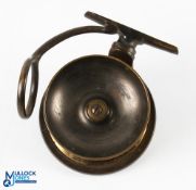 Mallocks Patent brass side casting reel - retailed by Haynes of Cork, 3.25