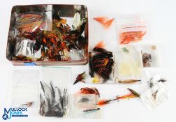 Approximately 200 salmon flies including single, double and treble hook traditional patterns.