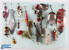 An unusual collection of Scratch homemade artificial baits, lures and plugs. All used and we are