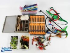 Coarse Fishing Tackle, boxes, accessories, with noted items of winders Stewart tackle box, catapult,