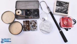 Fishing Accessories, to include: scarce Abu double extendable gaff, a boxed Orvis magnetic fly box