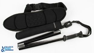 Simms folding alloy wading staff, 4 section with rubber grip, carry strap & zinger, in neoprene