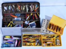 Quantity of Fishing Tackle, Lures, Spinners, Devons, Minow, Plugs, most are with a folding