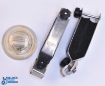 Hardy Bros Glass advertising paperweight with fly encased 7.5cm diameter. In good condition, plus