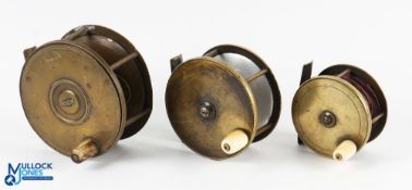 R Alison & Son, Princes Street, Edinburgh brass salmon fly reel 4.5