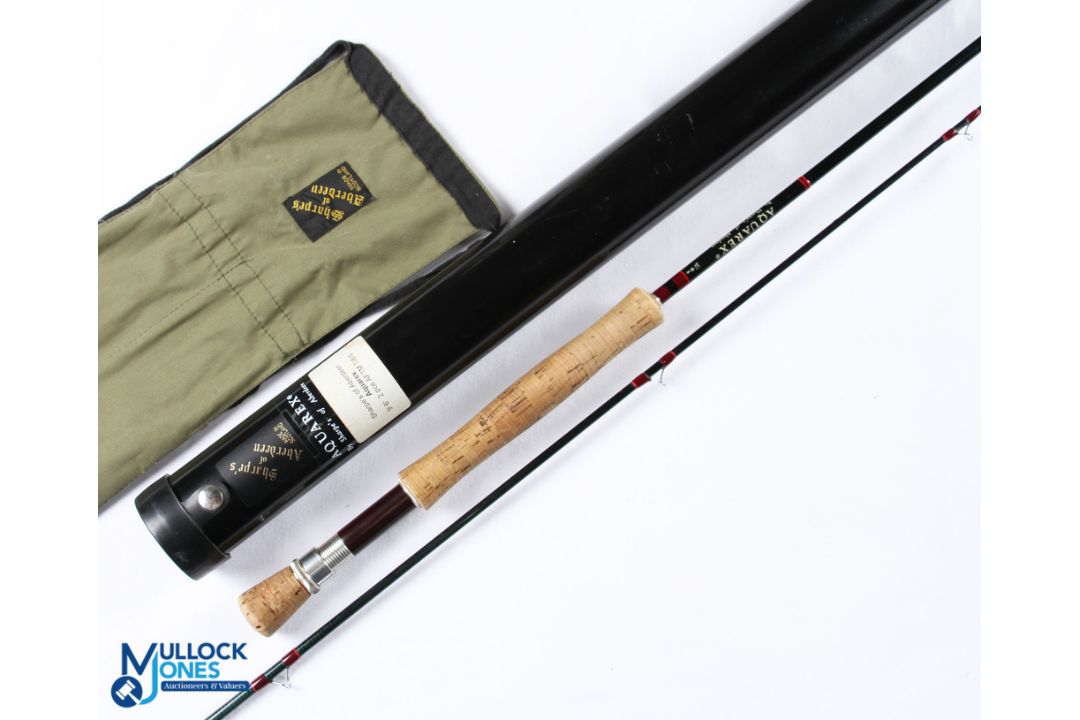 Sharpes Aberdeen Aquarex carbon 9ft 6in 2 piece carbon trout fly rod line 8# alloy uplocking reel - Image 1 of 4