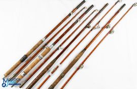 A collection of cane sea rods, made up of: 2x 6