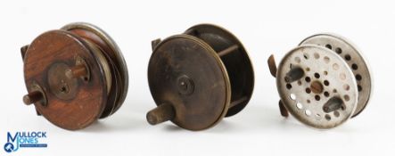 Interesting Hatton Bros Hereford wood, alloy and brass star back reel 4