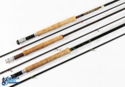 John Norris Penrith Lakeland carbon fly rod 10' 2pc line 8/10#, uplocking alloy reel seat, lined