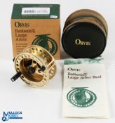 Orvis USA Battenkill large arbor V, gold finish salmon fly reel 4 1/8