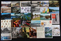 1909-2000 Fishing Postcard Collection to include a good real photo postcard 1909 Oulton Broads and