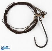Scarce Hardy Bros Tuna/Shark Trace with built in swivels, both hook and swivels with maker's details