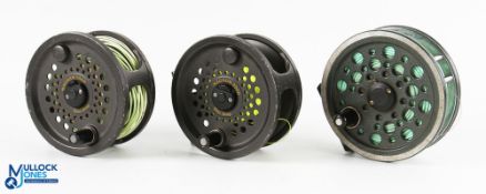 A pair of BFR Magnum 200D disc drag alloy salmon fly reels, 4
