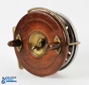 Foster Bros unnamed Reliance wood/brass and alloy star back centre pin reel 4