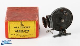 S Allcock & Co Ltd Redditch Stanley Threadline reel - twin handles, Bakelite spool, in Allcocks box