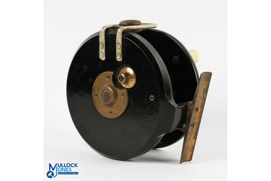 Allcocks "The Allcock Aerial" Bakelite course reel 4" caged wide spool 6 spoke spindle with - Image 2 of 2