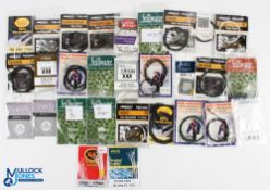 Approximately 30 braided leaders and tippets, makers include Rio, Ron Thompson, Airflo, Greys, and