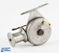 An unusual early friction drive alloy threadline casting reel, 3