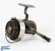 Hardy Bros scarce early Altex fixed spool reel Mk1, no side/rear shield, stamped to rear of spool,