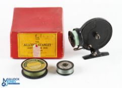 Allcock Stanley Light Casting Reel in fine condition. Black finish, reciprocating line lay, Bakelite