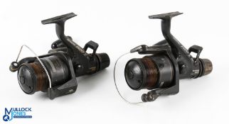 A pair of Simano 6010 Baitrunner Aero fixed spool reels, both have good bails, need a clean but