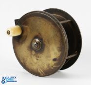 Chas Farlow & Co Maker, 191 The Strand, London, brass salmon reel 4.25