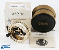Orvis USA Battenkill large arbor III gold finish rout fly reel, 3 ¾