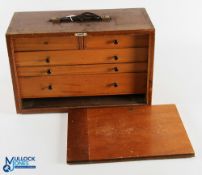 Vintage wooden tool chest measuring 18