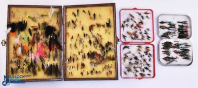 3x Boxes of Sea Trout Flies, a Wheatley SlimAlloy with slinger flies, aplastic Leeda box dry
