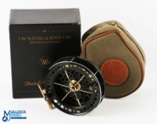 A fine J W Young & Sons Ltd Redditch John Wilson Heritage alloy centre pin/trotting reel, Serial