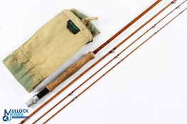 Hardy The De-Lux Palakona 8ft 6in 3 piece split cane trout fly rod No H68690 burgundy close whipped,